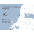 Camusdarach Beach Coastal Map Print-SeaKisses