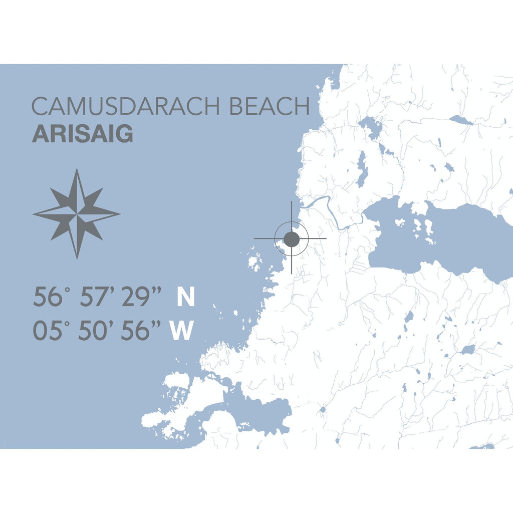 Camusdarach Beach Map Travel Print- Coastal Wall Art /Poster-SeaKisses