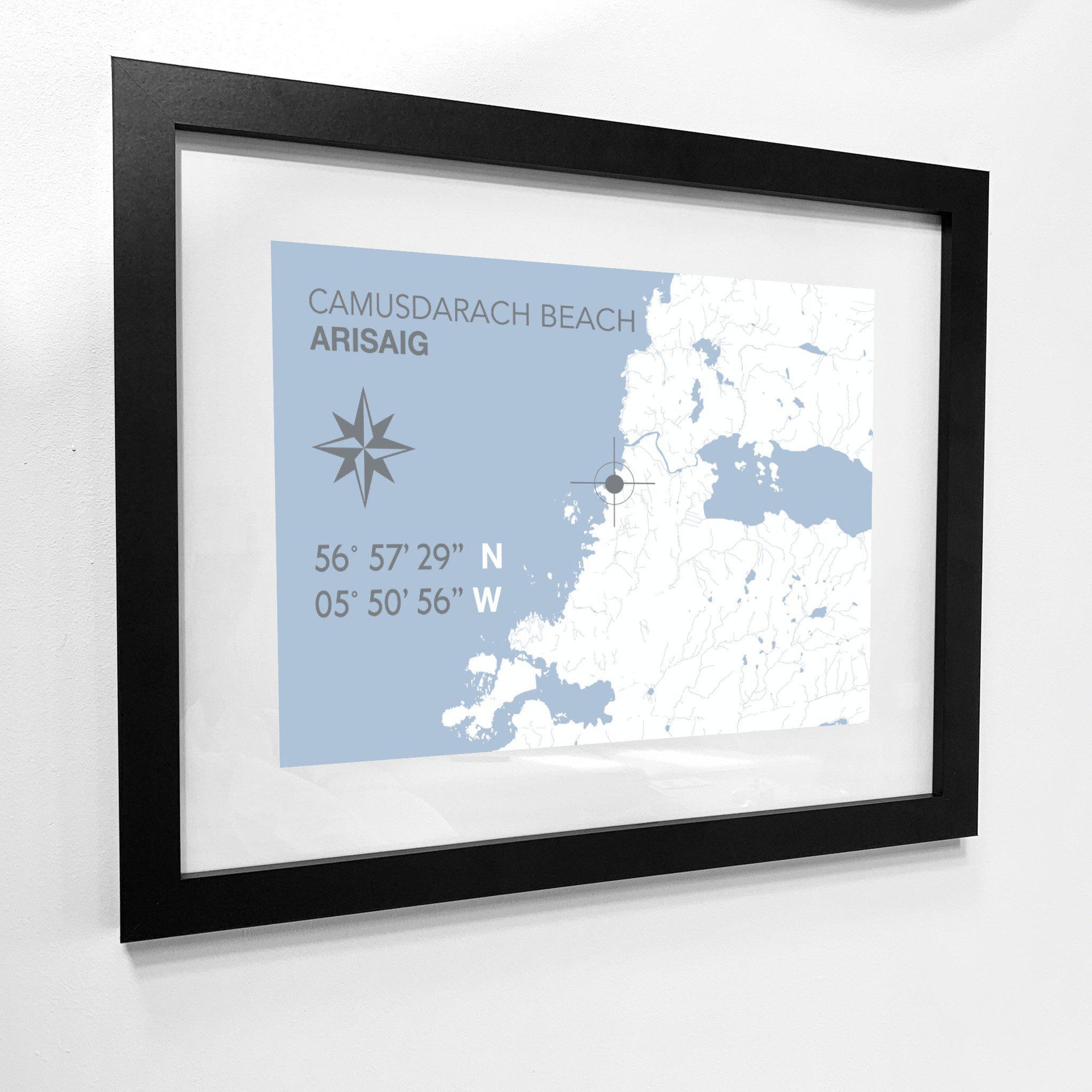 Camusdarach Beach Coastal Map Print-SeaKisses