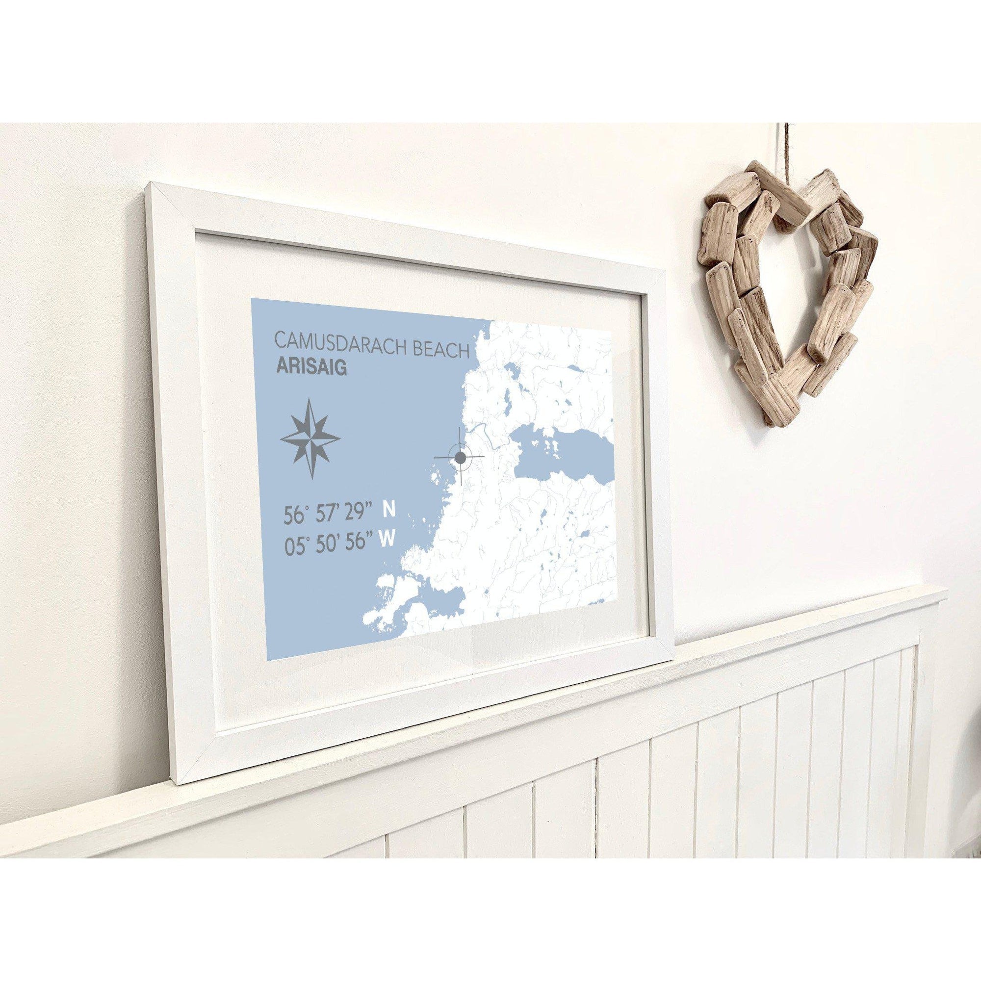 Camusdarach Beach Coastal Map Print-SeaKisses