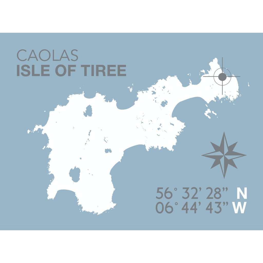 Caolas, Isle of Tiree Map Travel Print- Coastal Wall Art /Poster-SeaKisses