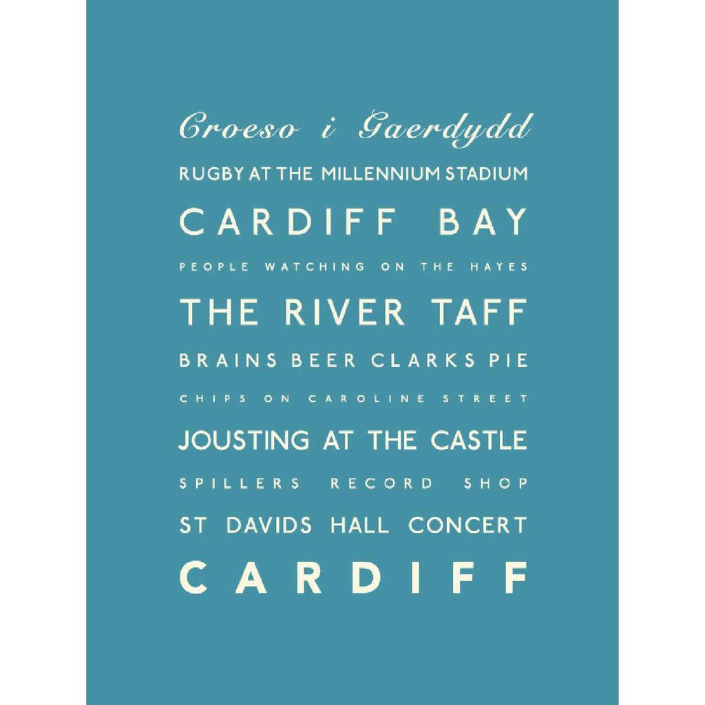 Cardiff Typographic Travel Print- Coastal Wall Art /Poster-SeaKisses