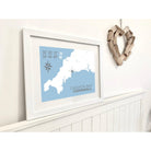 Carlyon Bay Coastal Map Print-SeaKisses