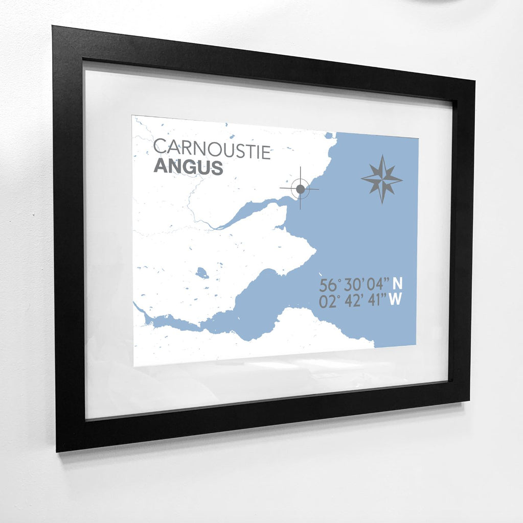 Carnoustie Map Travel Print- Coastal Wall Art /Poster-SeaKisses