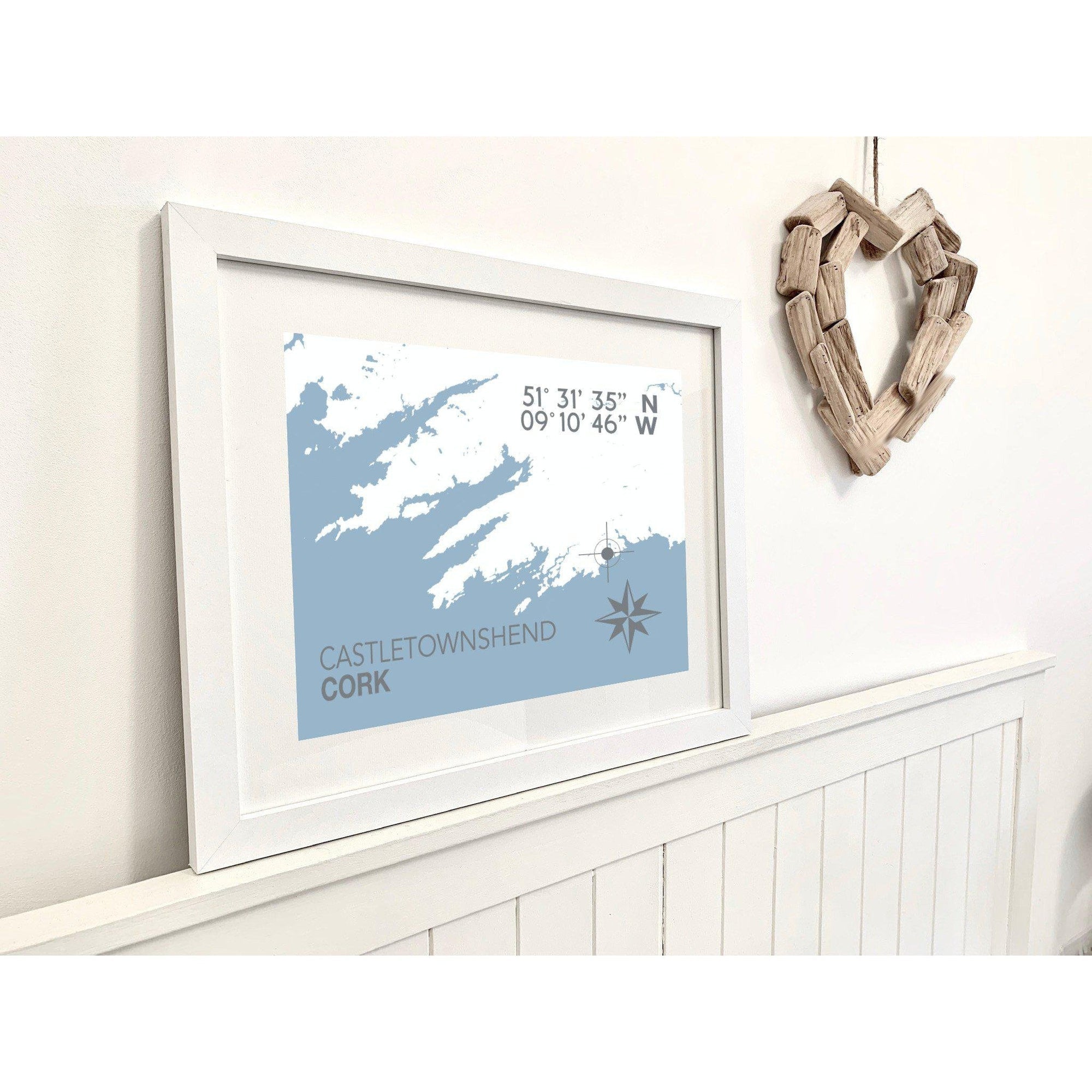 Castletownshend Coastal Map Print-SeaKisses