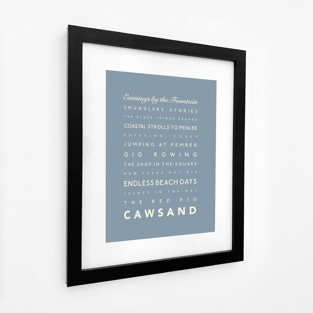 Cawsand Typographic Travel Print- Coastal Wall Art /Poster-SeaKisses