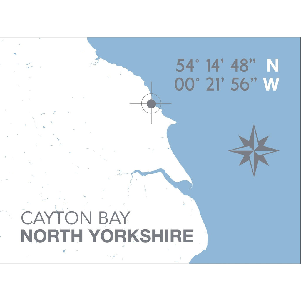 Cayton Bay Map Travel Print - Coastal Wall Art /Poster-SeaKisses