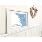 Cayton Bay Coastal Map Print-SeaKisses