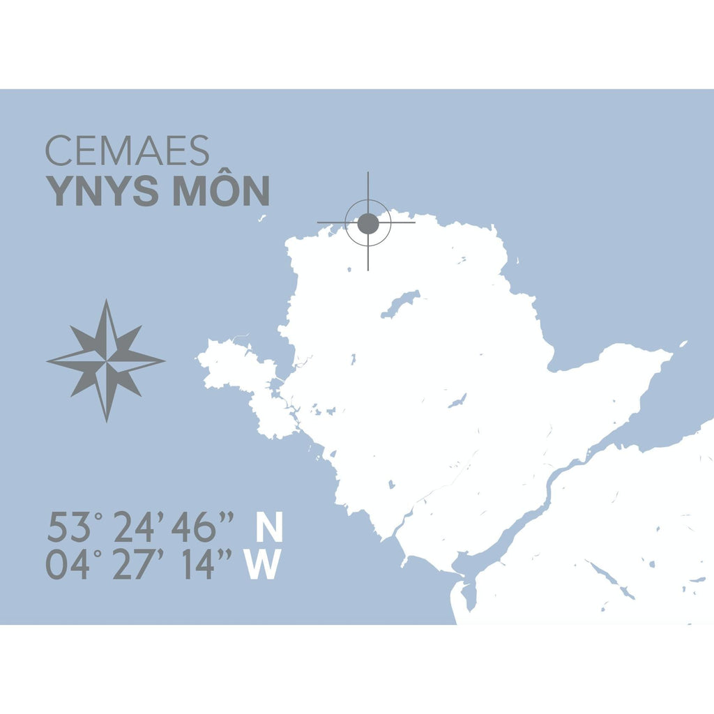 Cemaes Map Seaside Print - Coastal Wall Art /Poster-SeaKisses