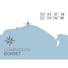 Charmouth Coastal Map Print-SeaKisses