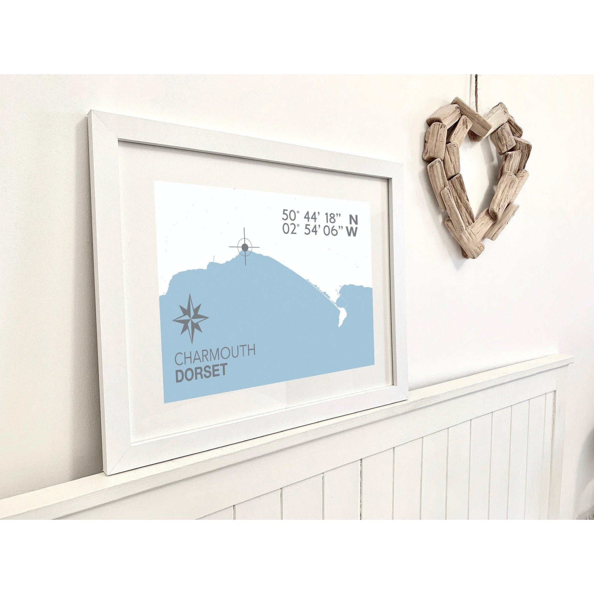 Charmouth Coastal Map Print-SeaKisses