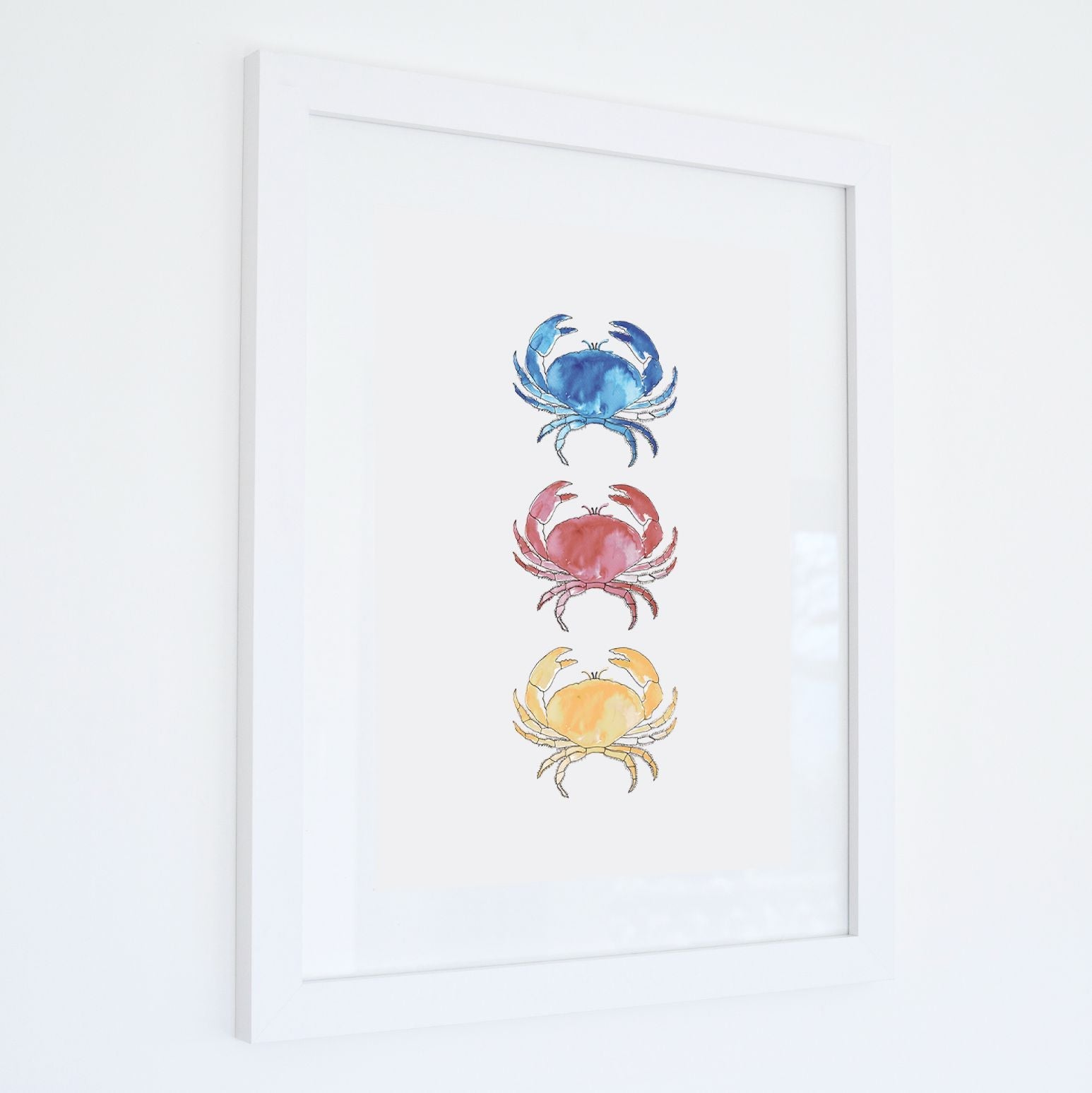 Chromatic Crab Trio - Watercolour Print-SeaKisses