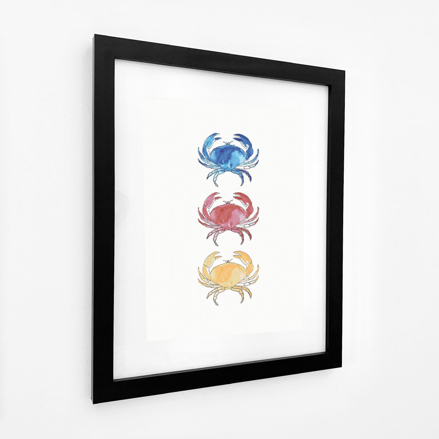 Chromatic Crab Trio - Watercolour Print-SeaKisses