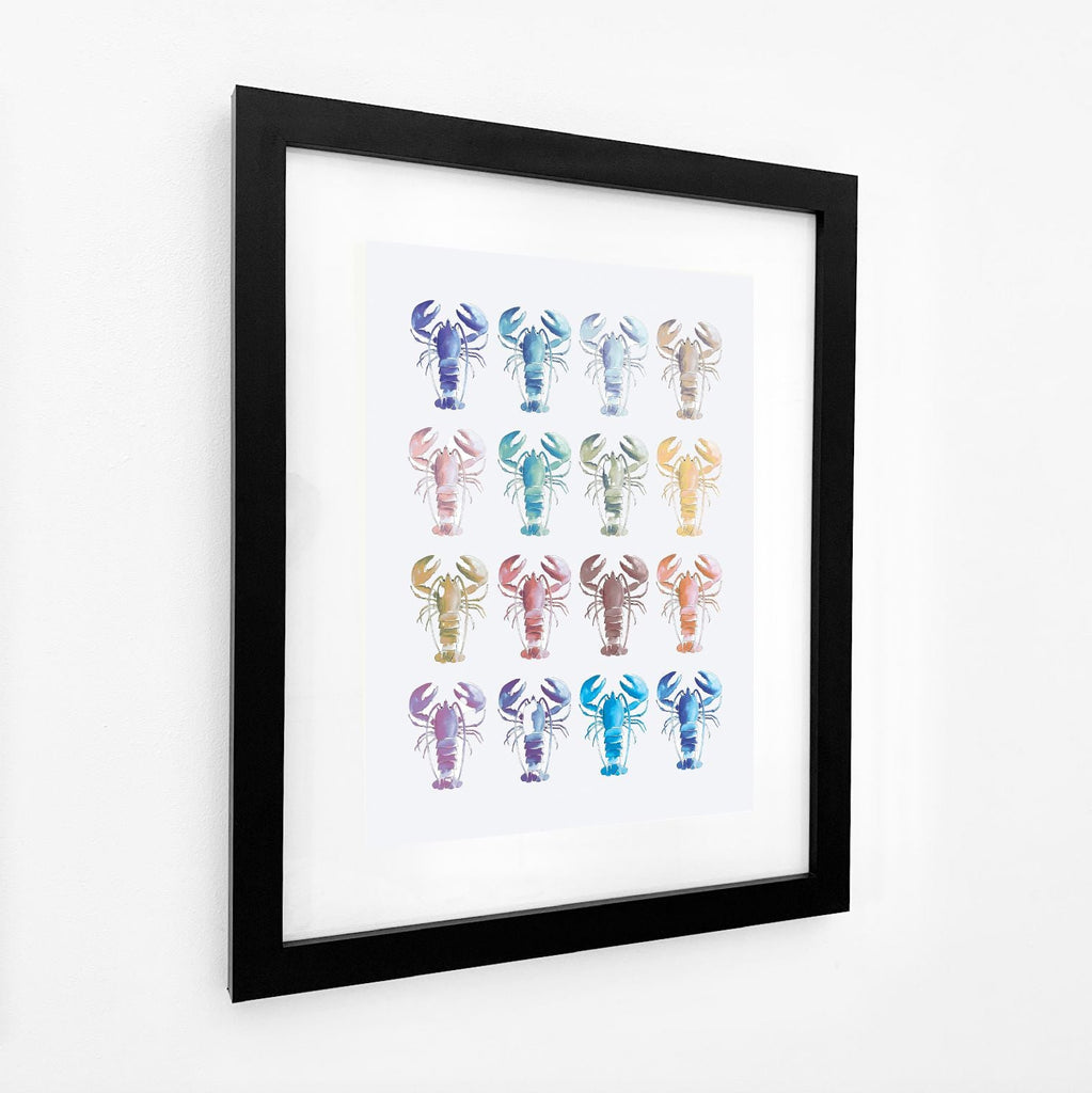 Chromatic Lobster Collection - Watercolour Print-SeaKisses