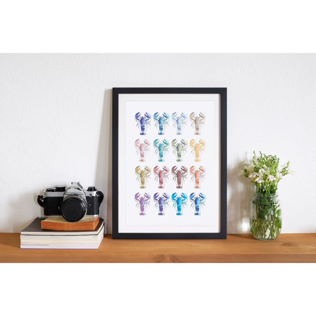 Chromatic Lobster Collection - Watercolour Print-SeaKisses