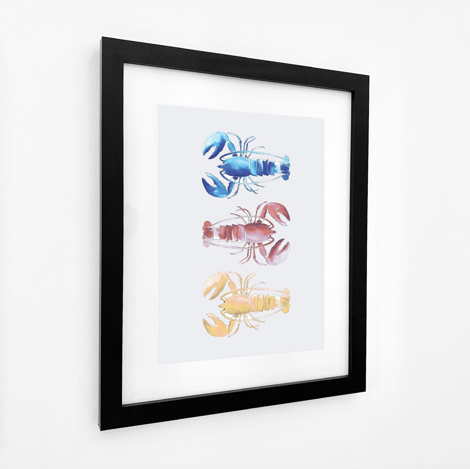 Chromatic Lobster Trio - Watercolour Print-SeaKisses