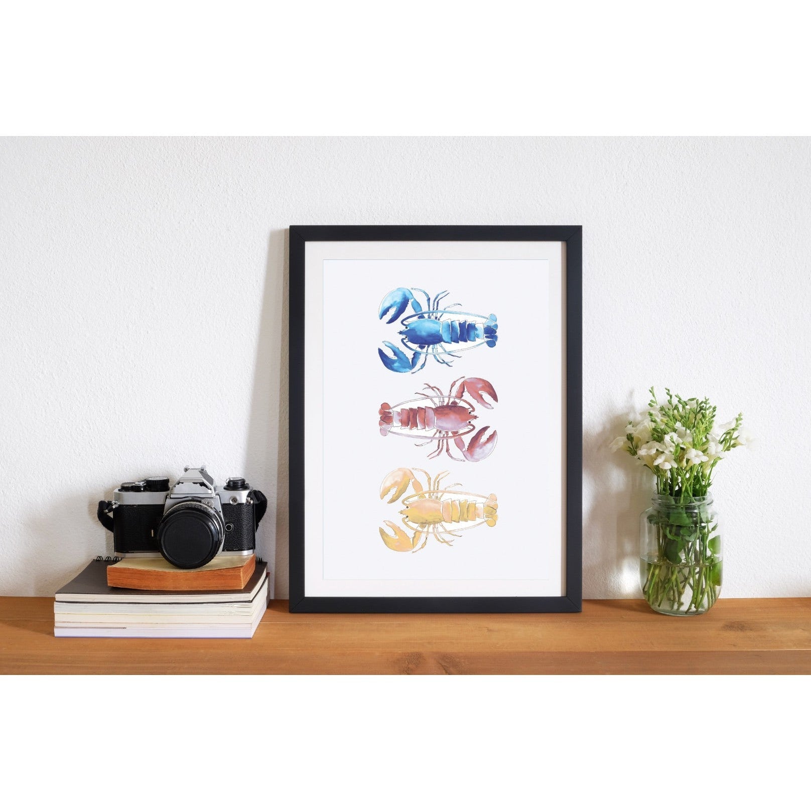 Chromatic Lobster Trio - Watercolour Print-SeaKisses