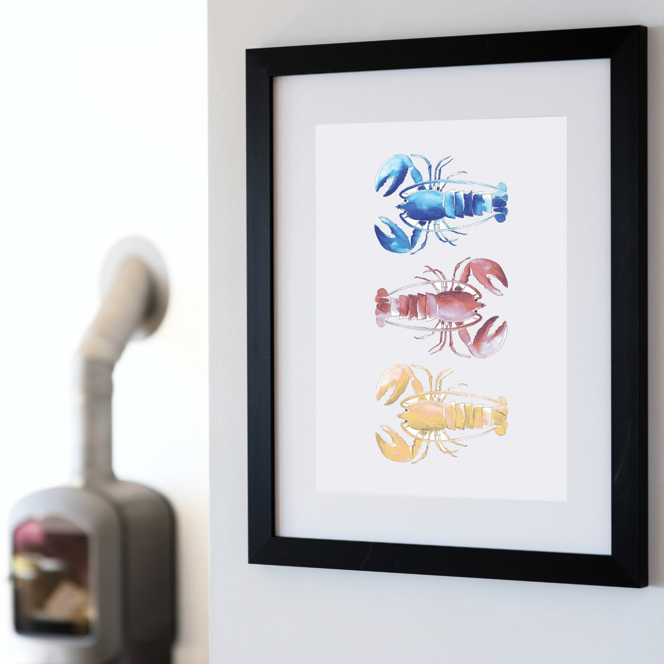 Chromatic Lobster Trio - Watercolour Print-SeaKisses