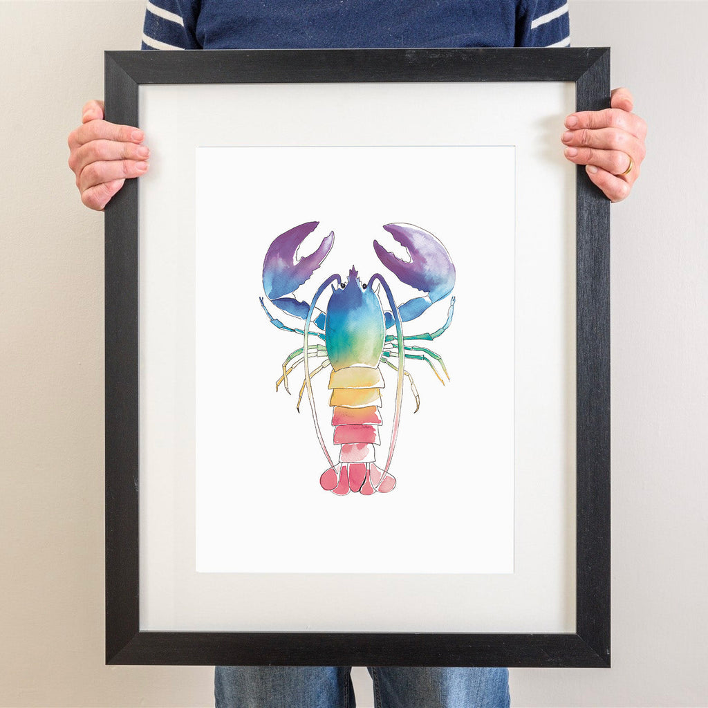 Chromatic Lobster - Watercolour Print-SeaKisses