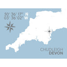 Chudleigh Coastal Map Print-SeaKisses