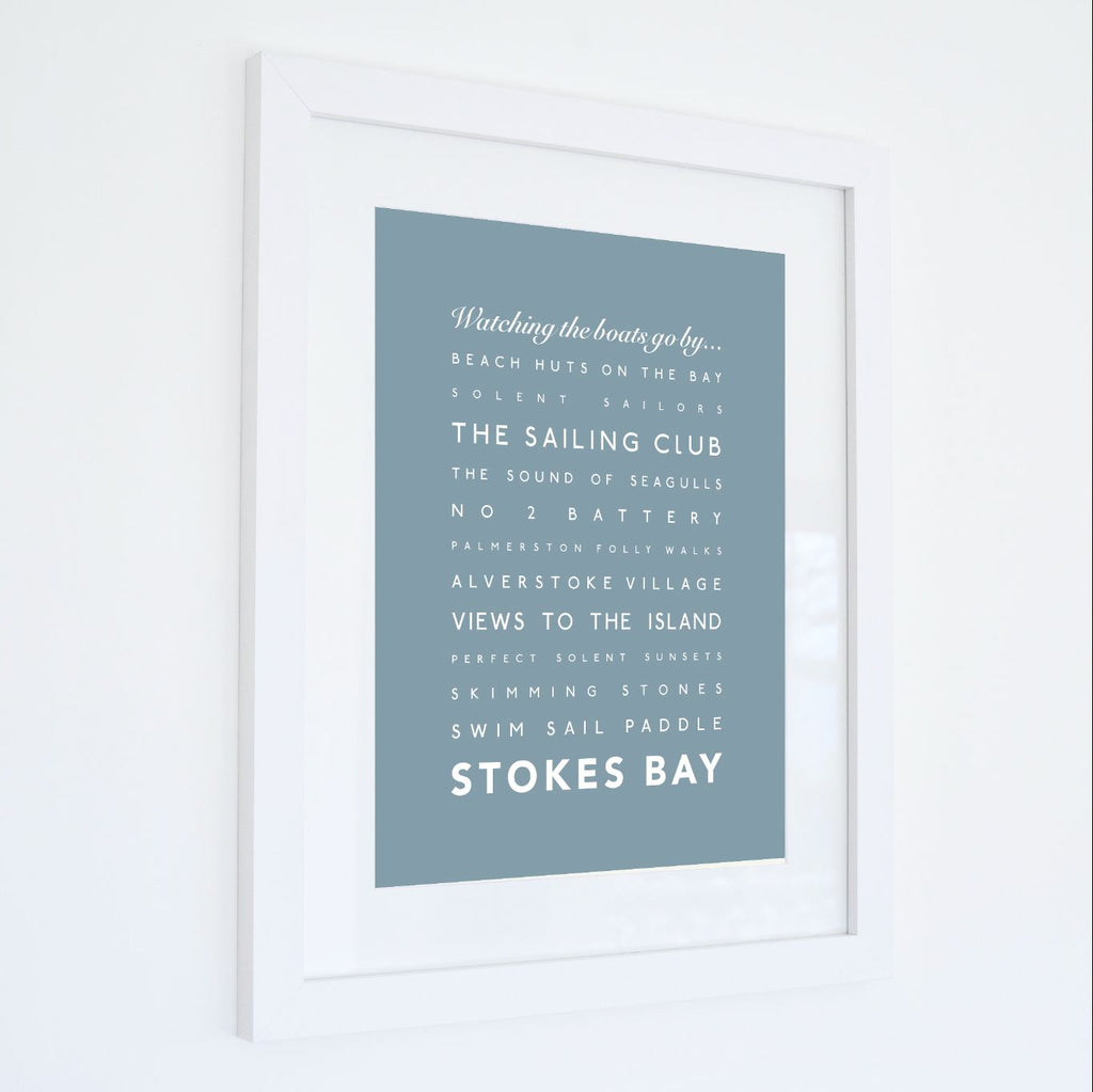 Stokes Bay Typographic Travel Print- Coastal Wall Art /Poster-SeaKisses