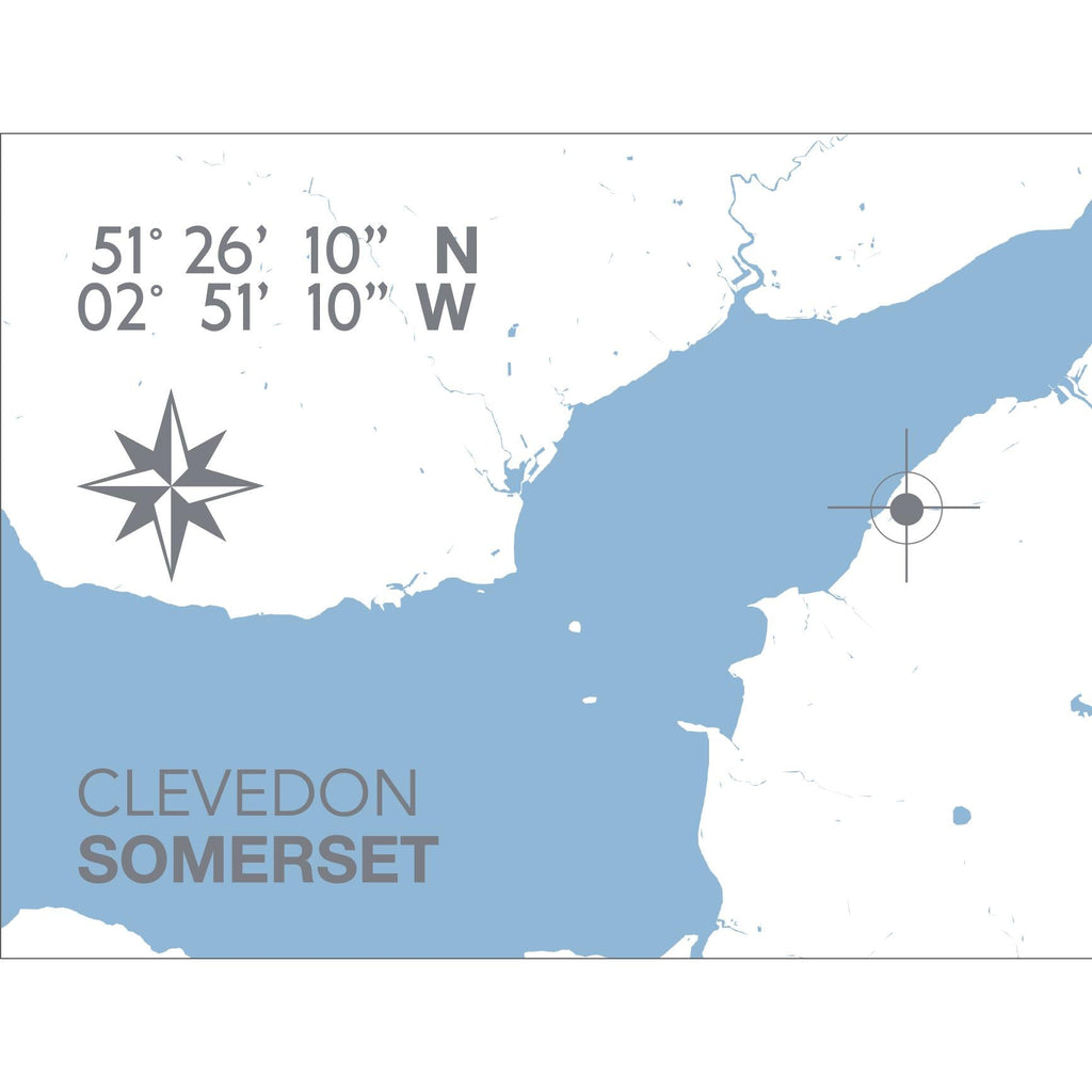 Clevedon Map Travel Print - Coastal Wall Art /Poster-SeaKisses