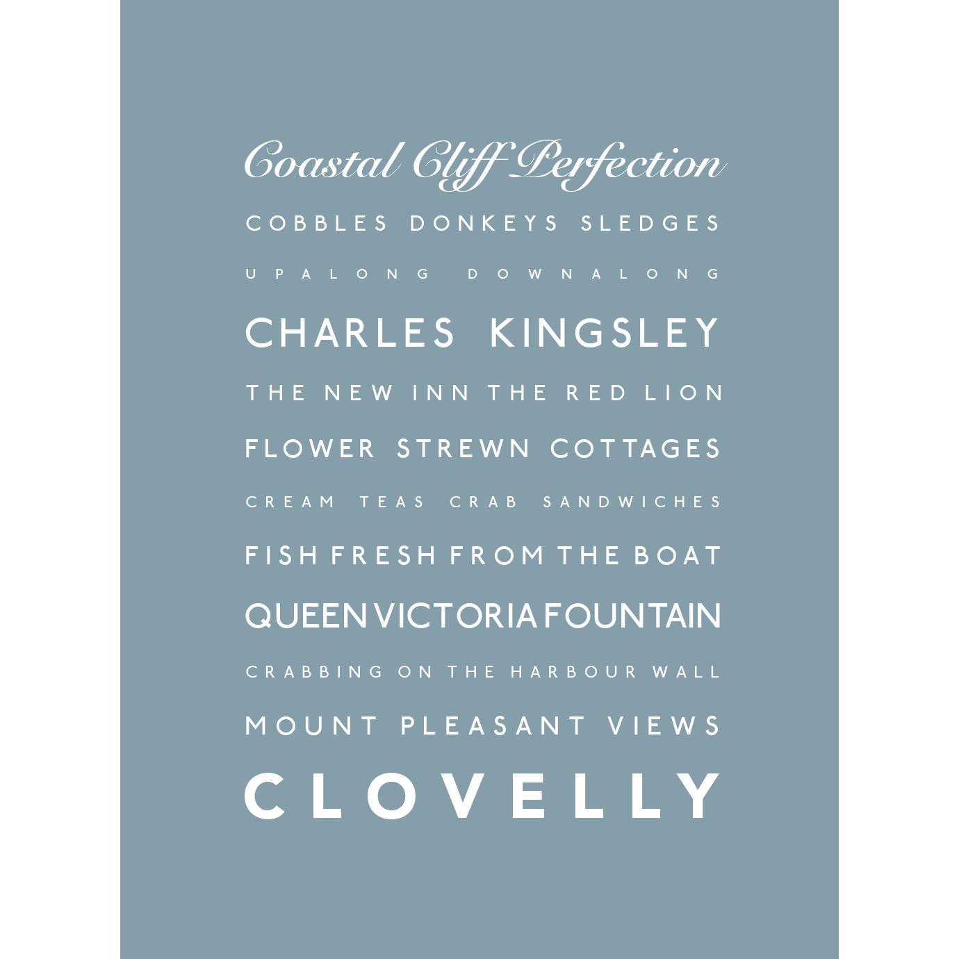 Clovelly Typographic Print-SeaKisses