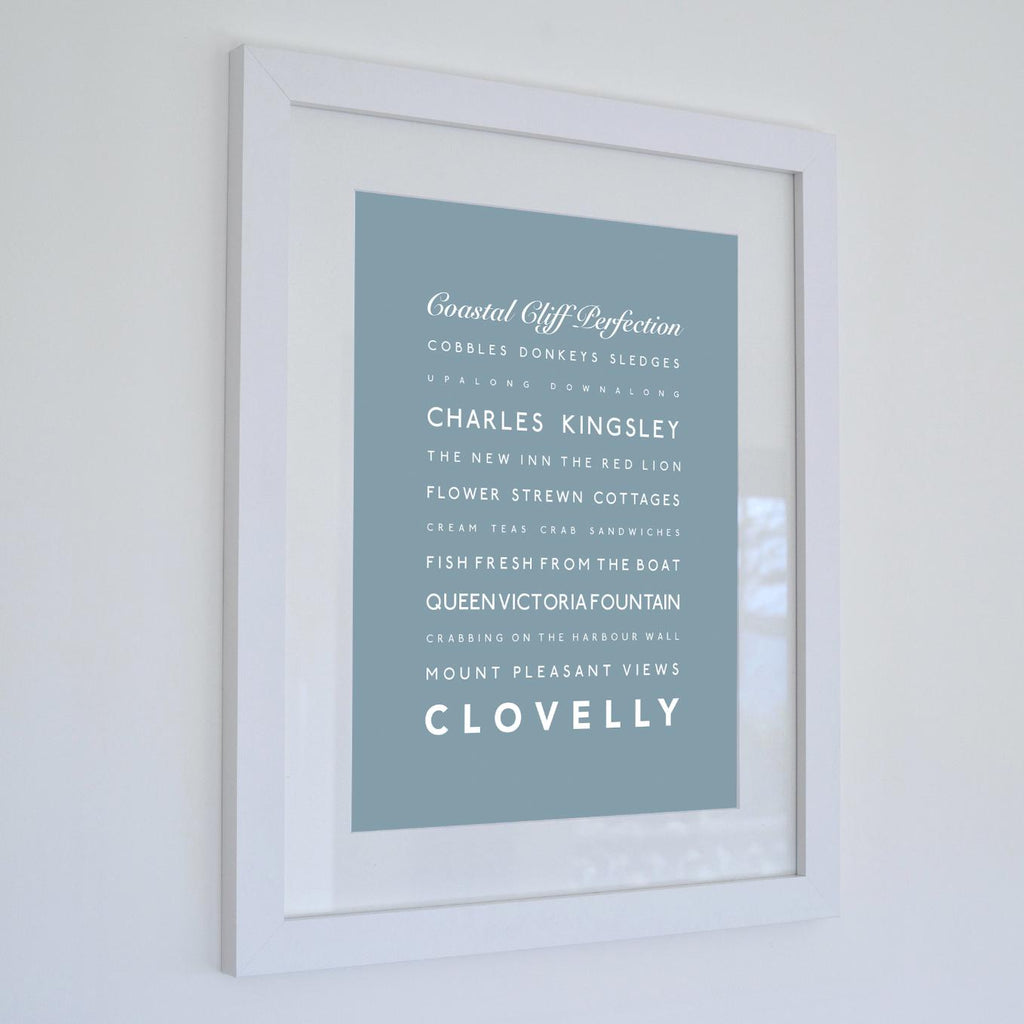 Clovelly Typographic Print - Coastal Wall Art /Poster-SeaKisses
