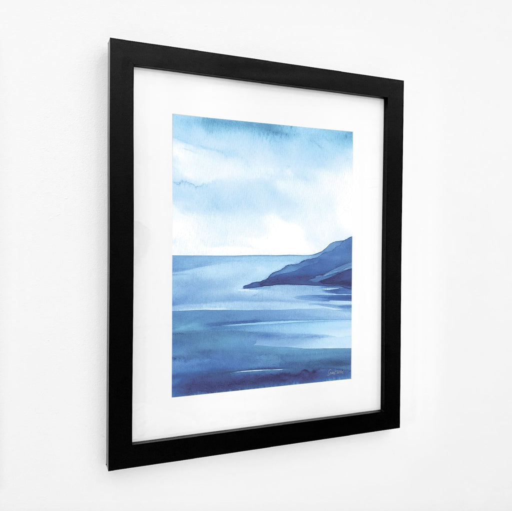 Coastal Landscape Watercolour Print-SeaKisses