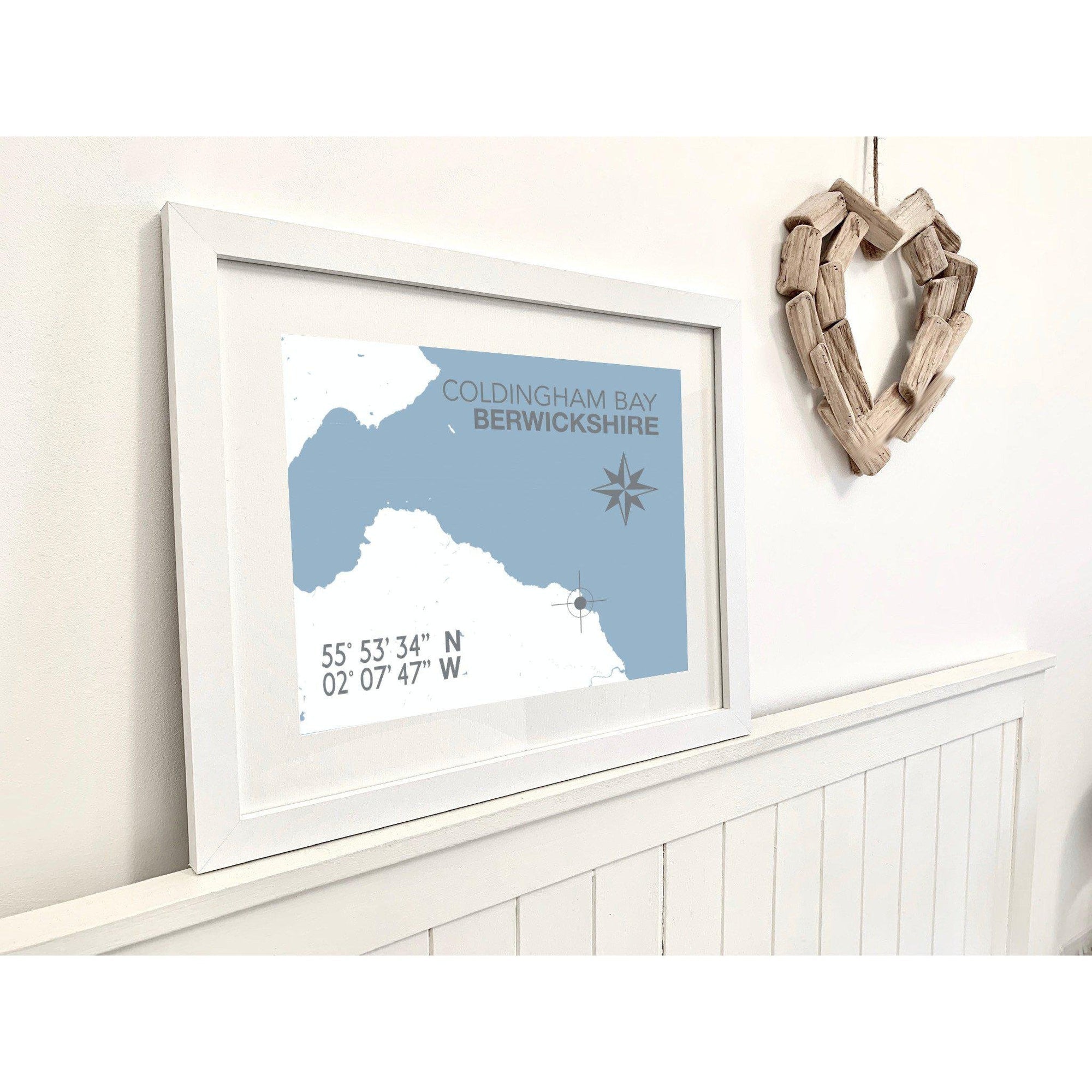 Coldingham Bay Coastal Map Print-SeaKisses