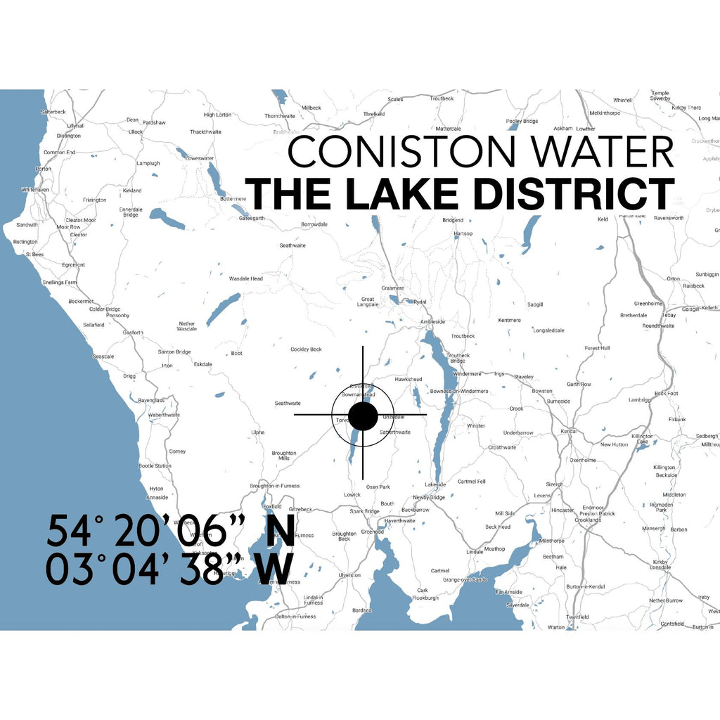 Coniston Water Landmark Map-SeaKisses