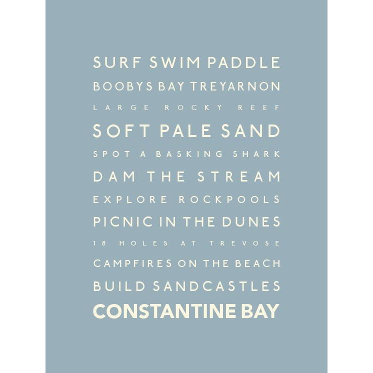 Constantine Bay Typographic Seaside Print - Coastal Wall Art /Poster-SeaKisses