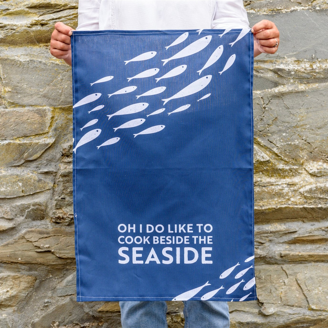 Cook Beside The Sea Tea Towel - Blue-SeaKisses