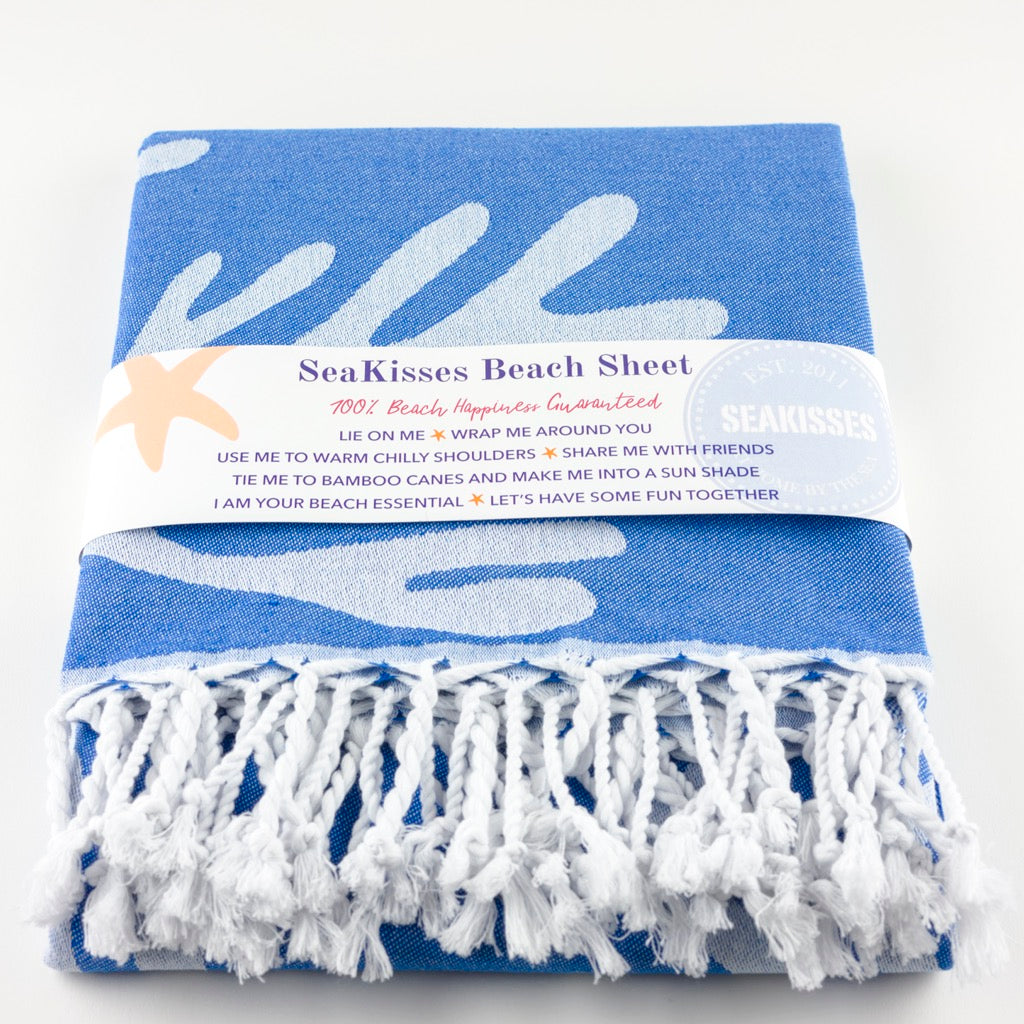 Coral Beach Sheet (100% Cotton Fast Drying Beach Towel)-SeaKisses