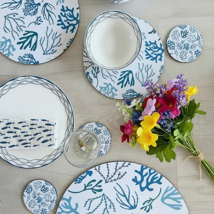 Coral Placemat Set of Six-SeaKisses
