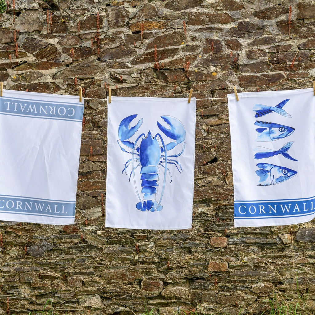 Cornwall Stripe Design Tea Towel-SeaKisses