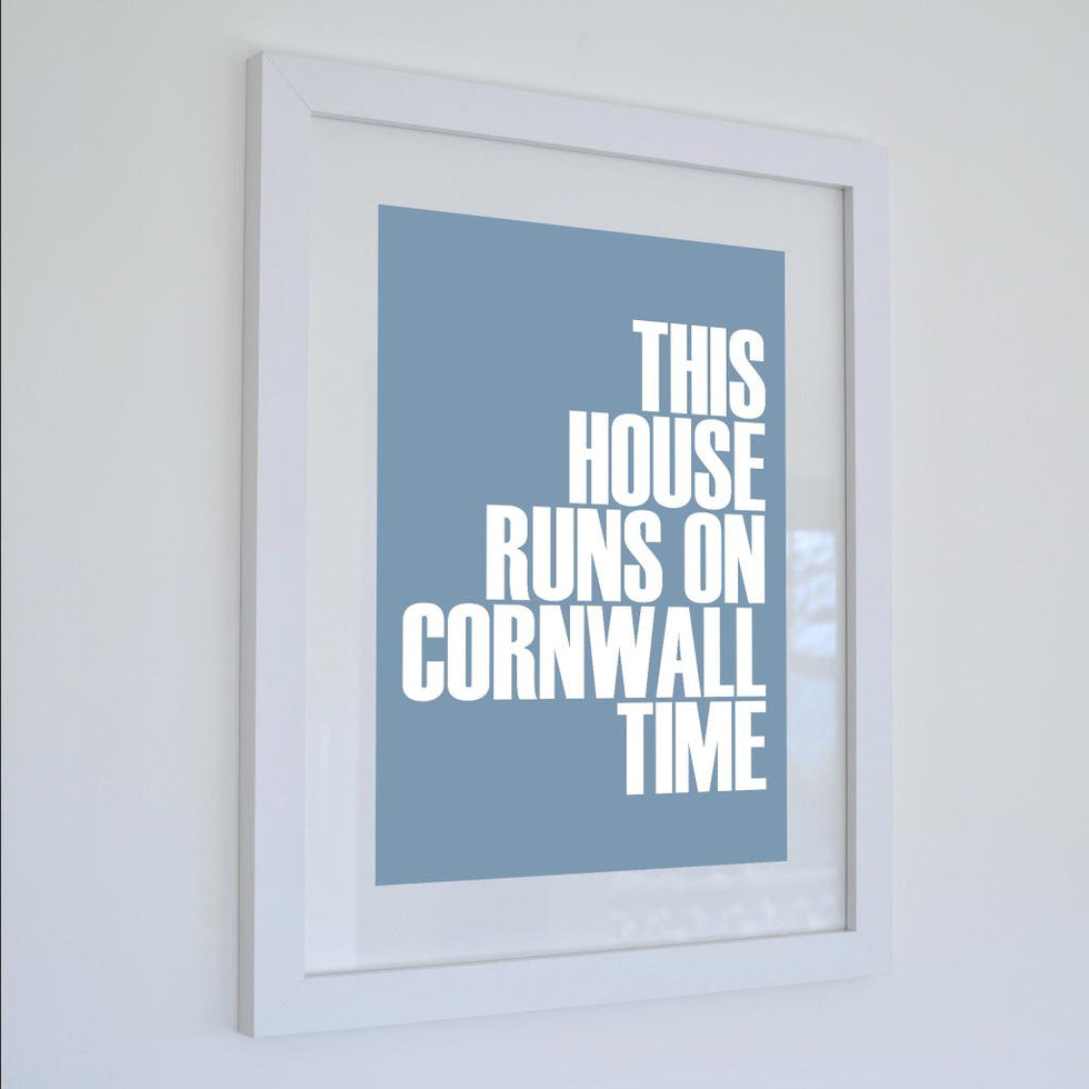 Cornwall Time Typographic Print - Coastal Wall Art /Poster by SeaKisses