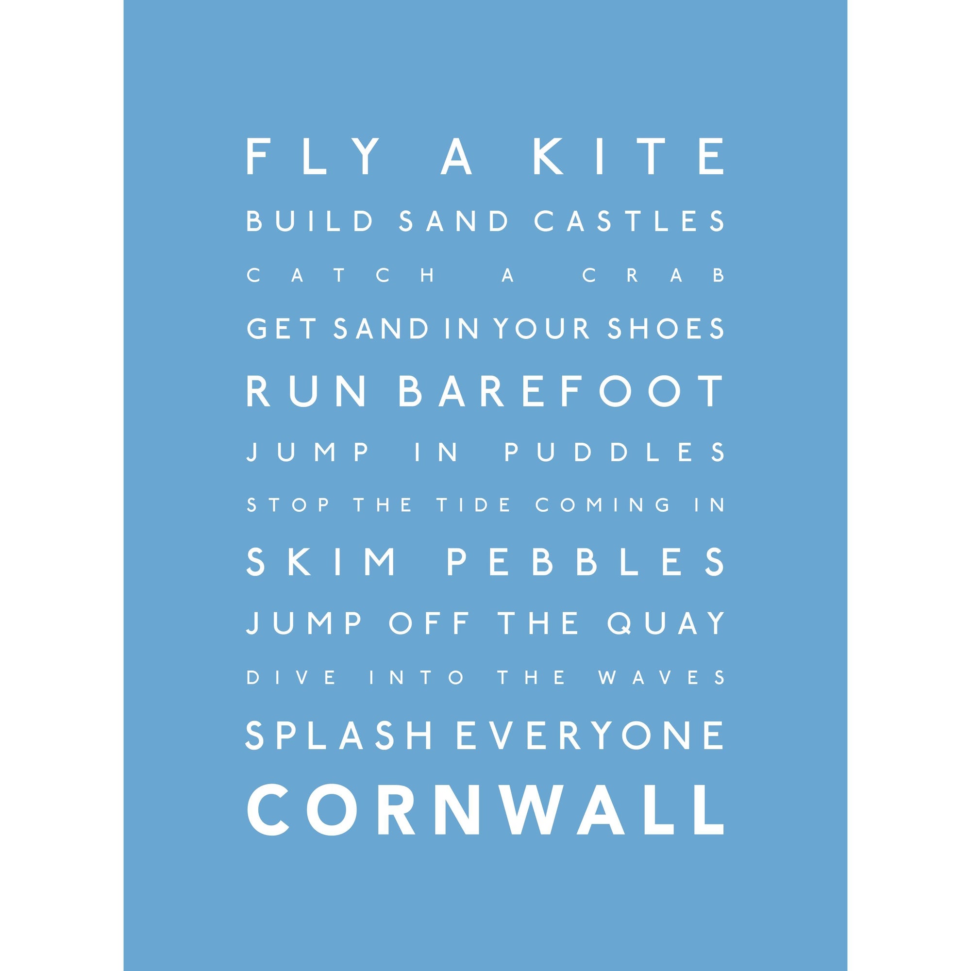 Cornwall Typographic Travel Print- Coastal Wall Art /Poster by – SeaKisses