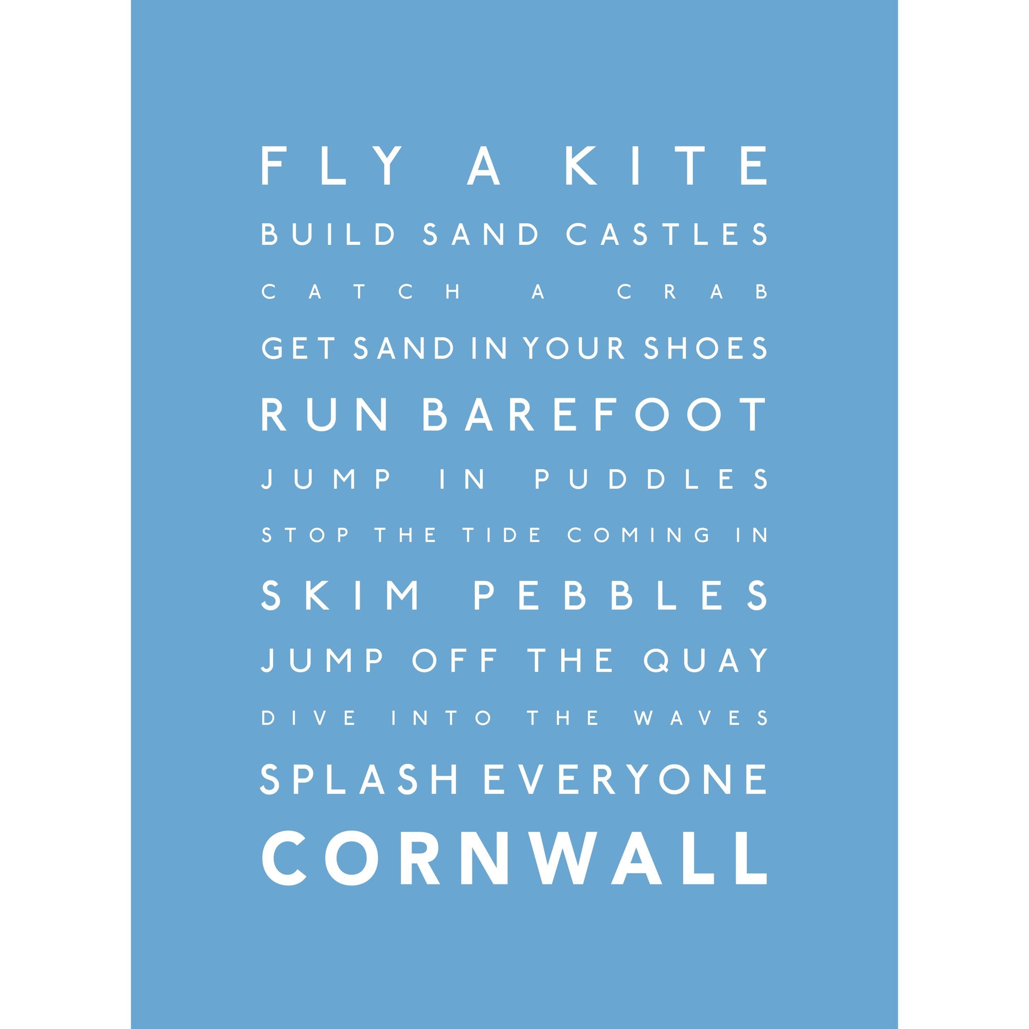 Cornwall Typographic Print-SeaKisses