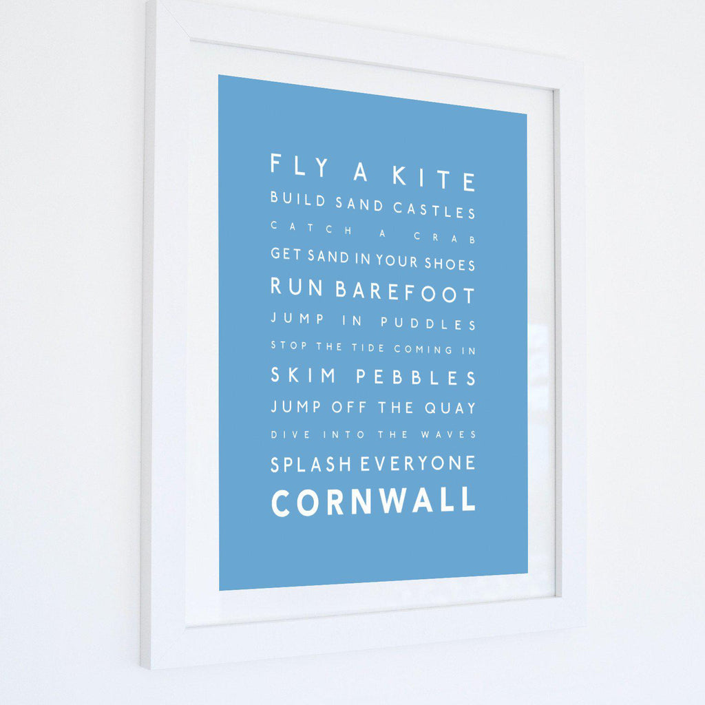 Cornwall Typographic Print-SeaKisses