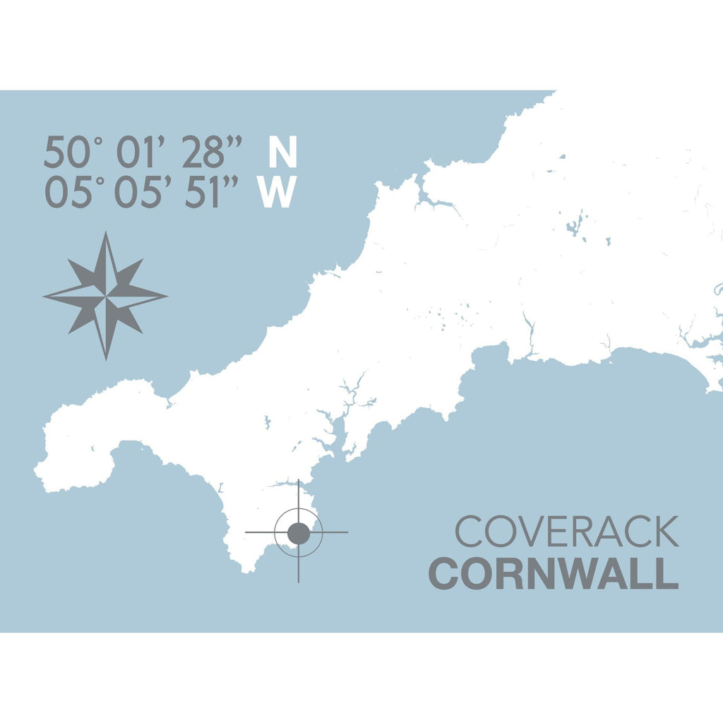 Coverack Map Travel Print- Coastal Wall Art /Poster-SeaKisses