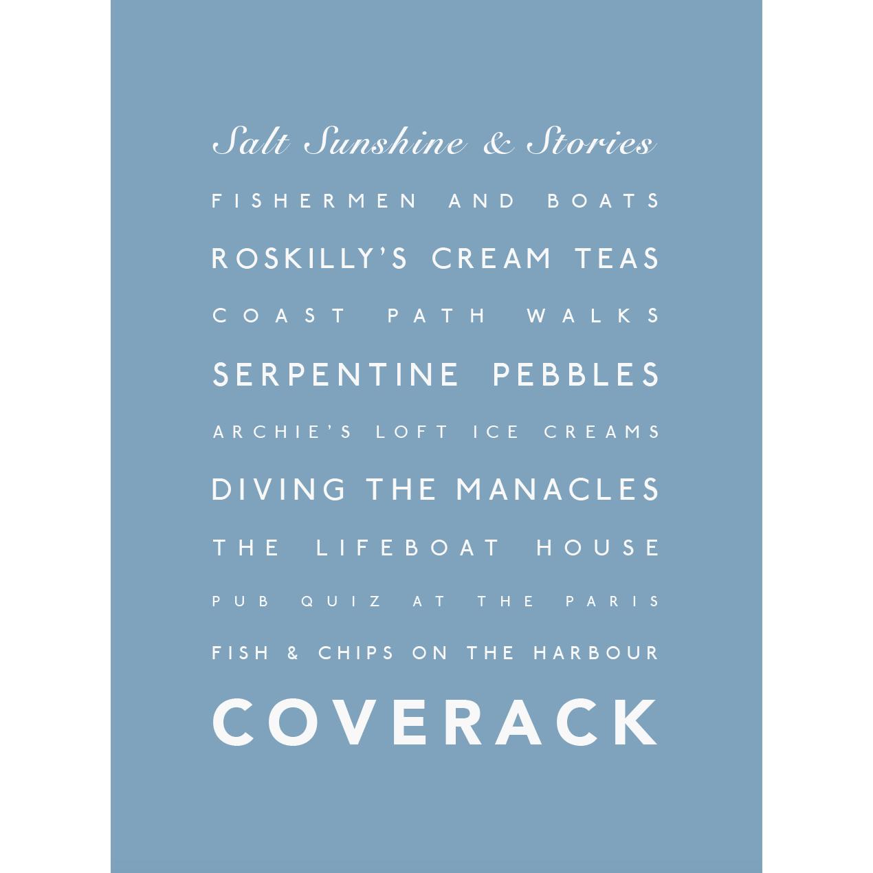 Coverack Typographic Print-SeaKisses