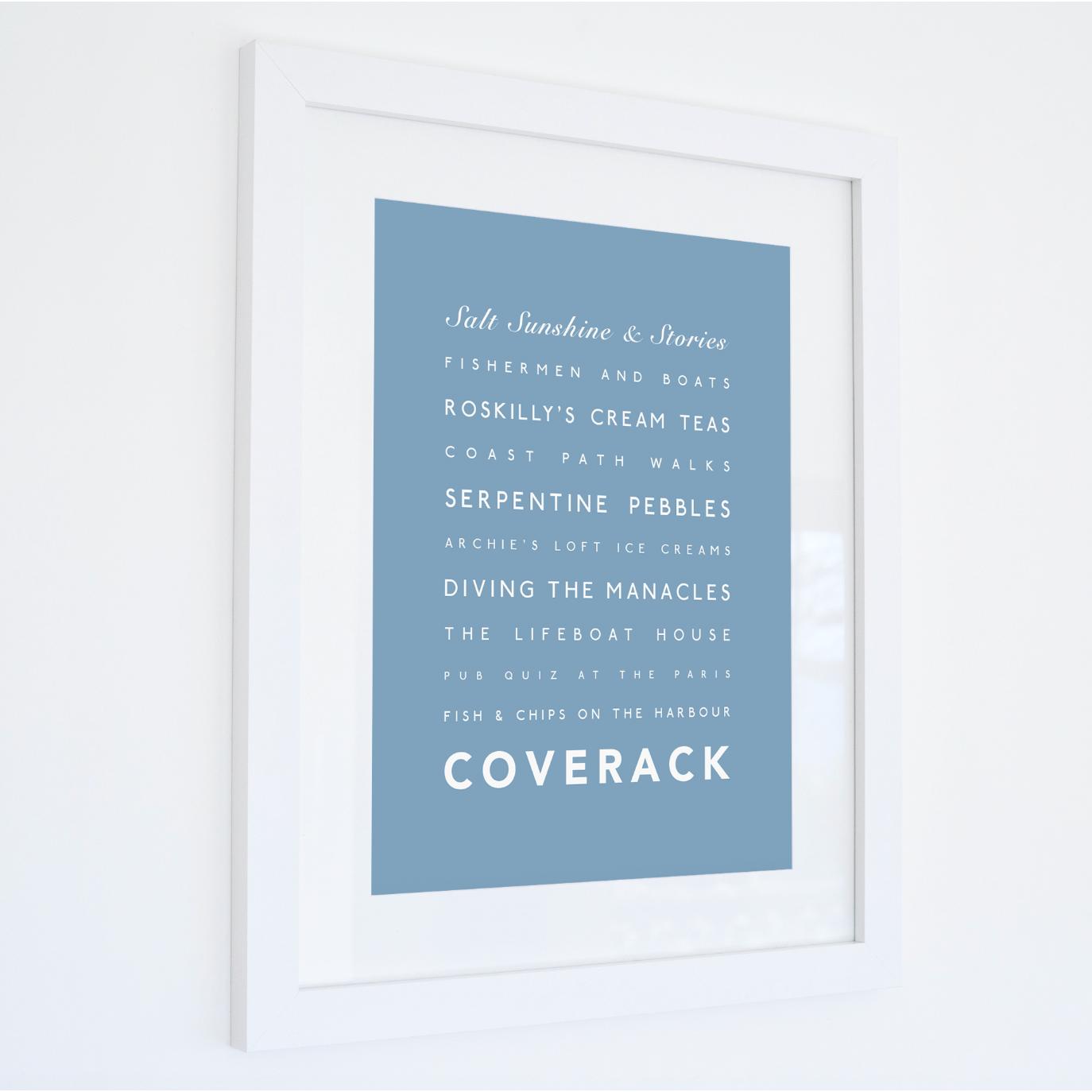 Coverack Typographic Print-SeaKisses