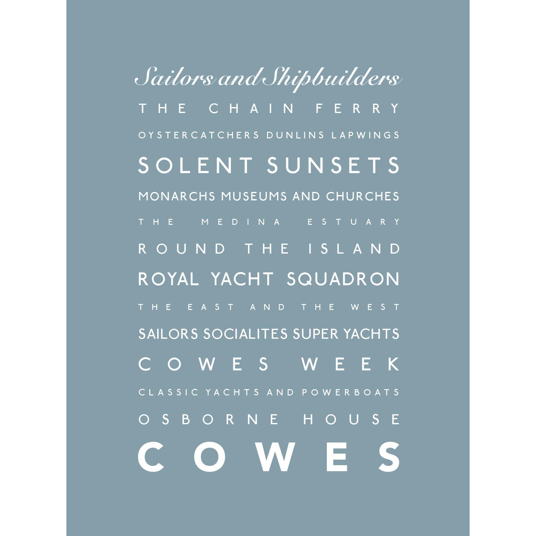 Cowes Typographic Print-SeaKisses