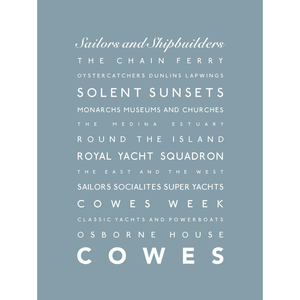Cowes Typographic Seaside Print - Coastal Wall Art /Poster-SeaKisses