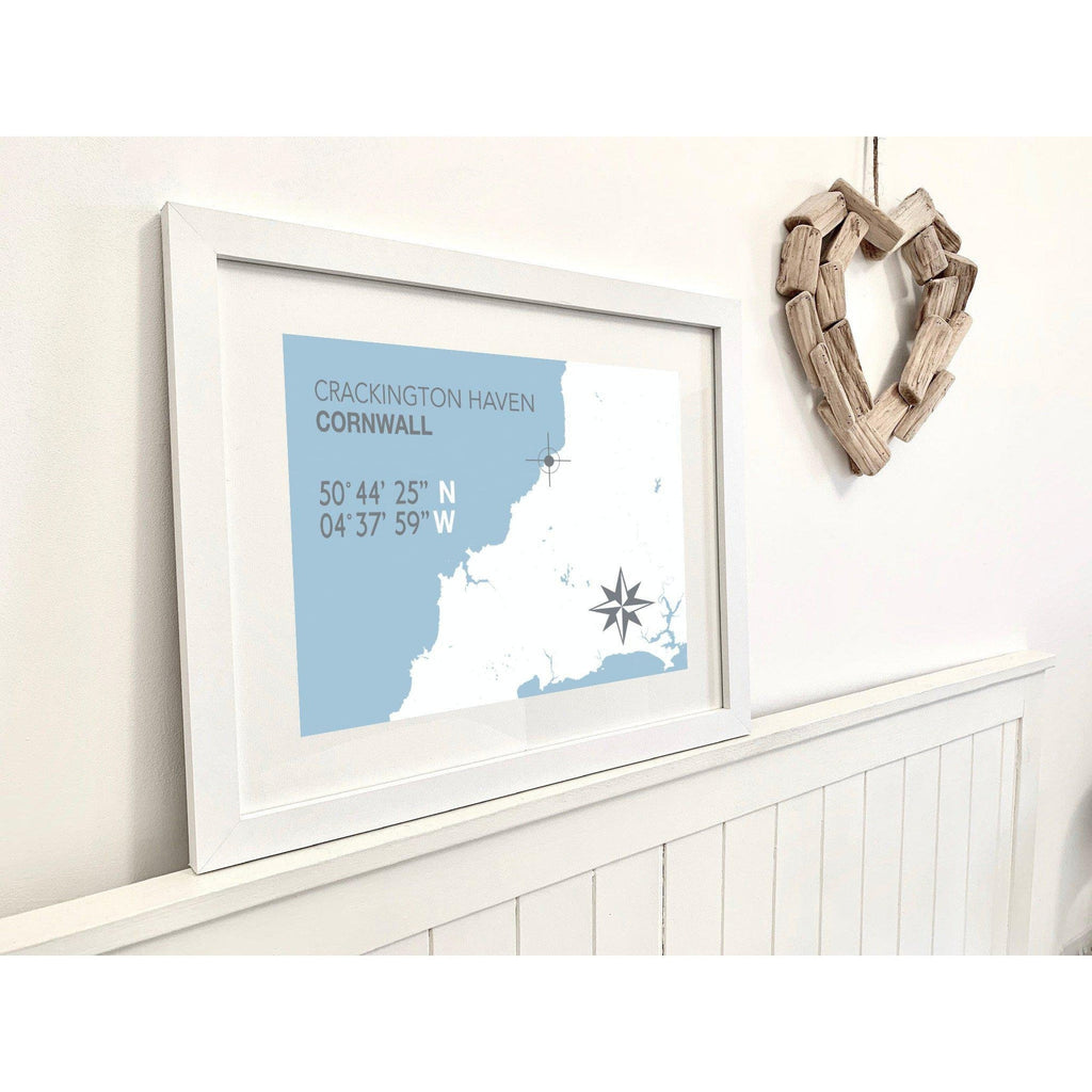 Crackington Haven Map Travel Print- Coastal Wall Art /Poster-SeaKisses