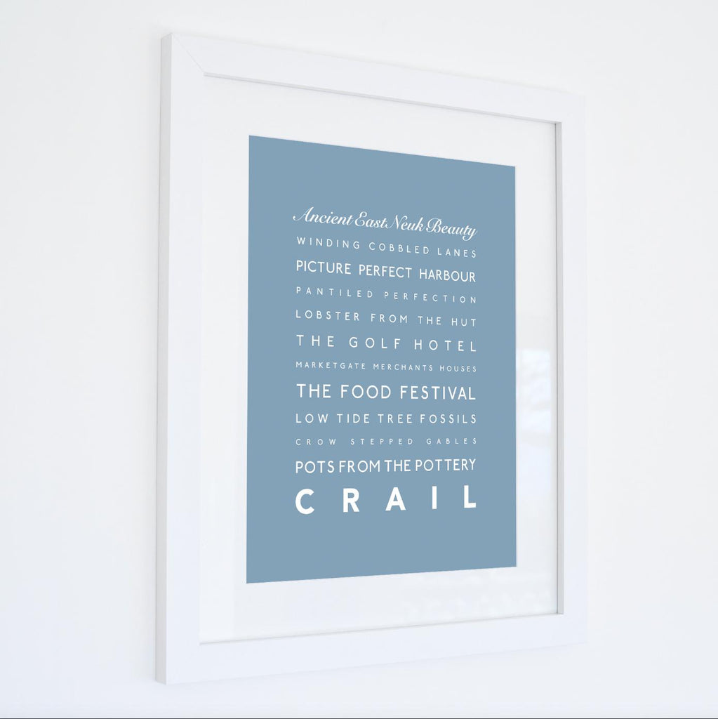 Crail Typographic Travel Print- Coastal Wall Art /Poster-SeaKisses