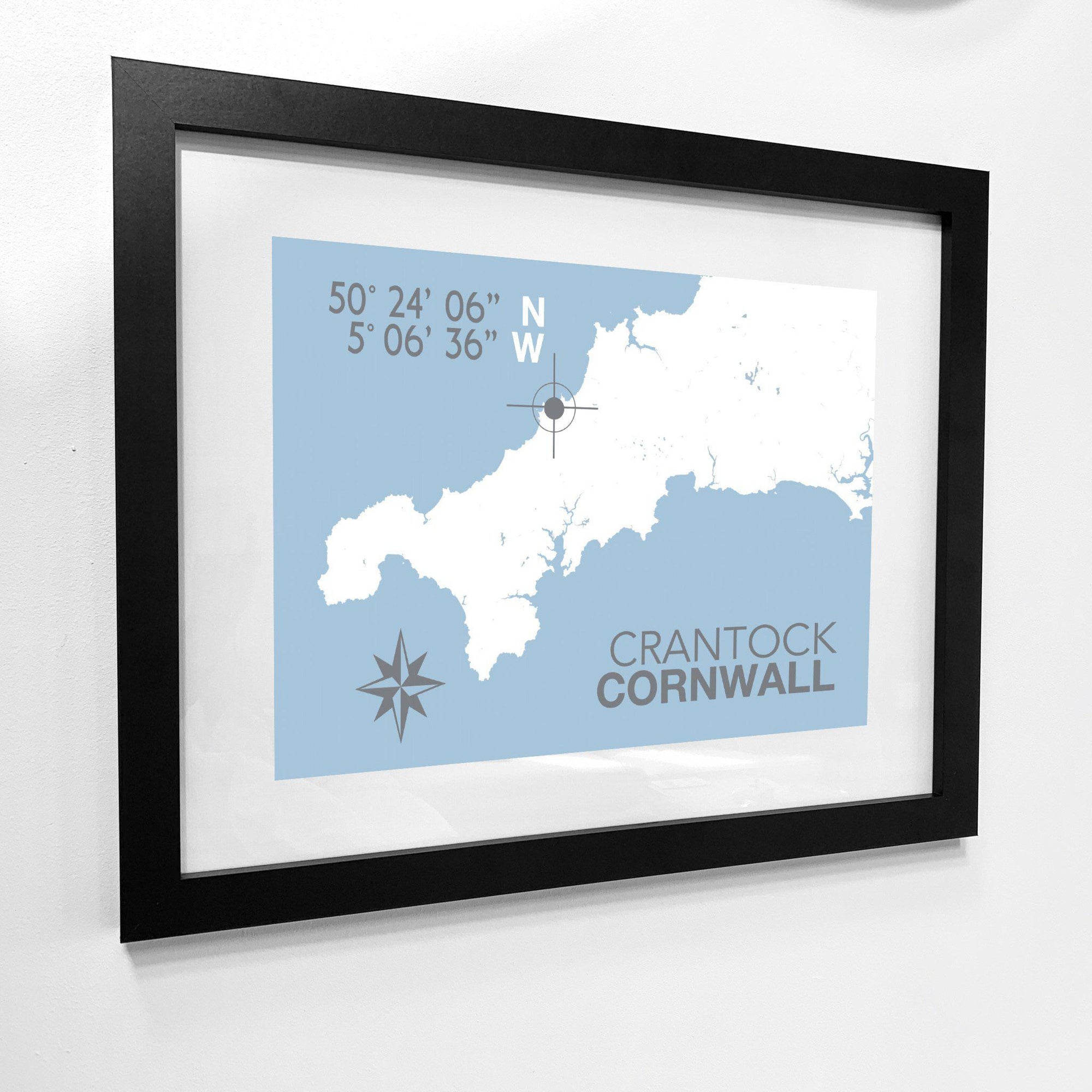 Crantock Coastal Map Print-SeaKisses