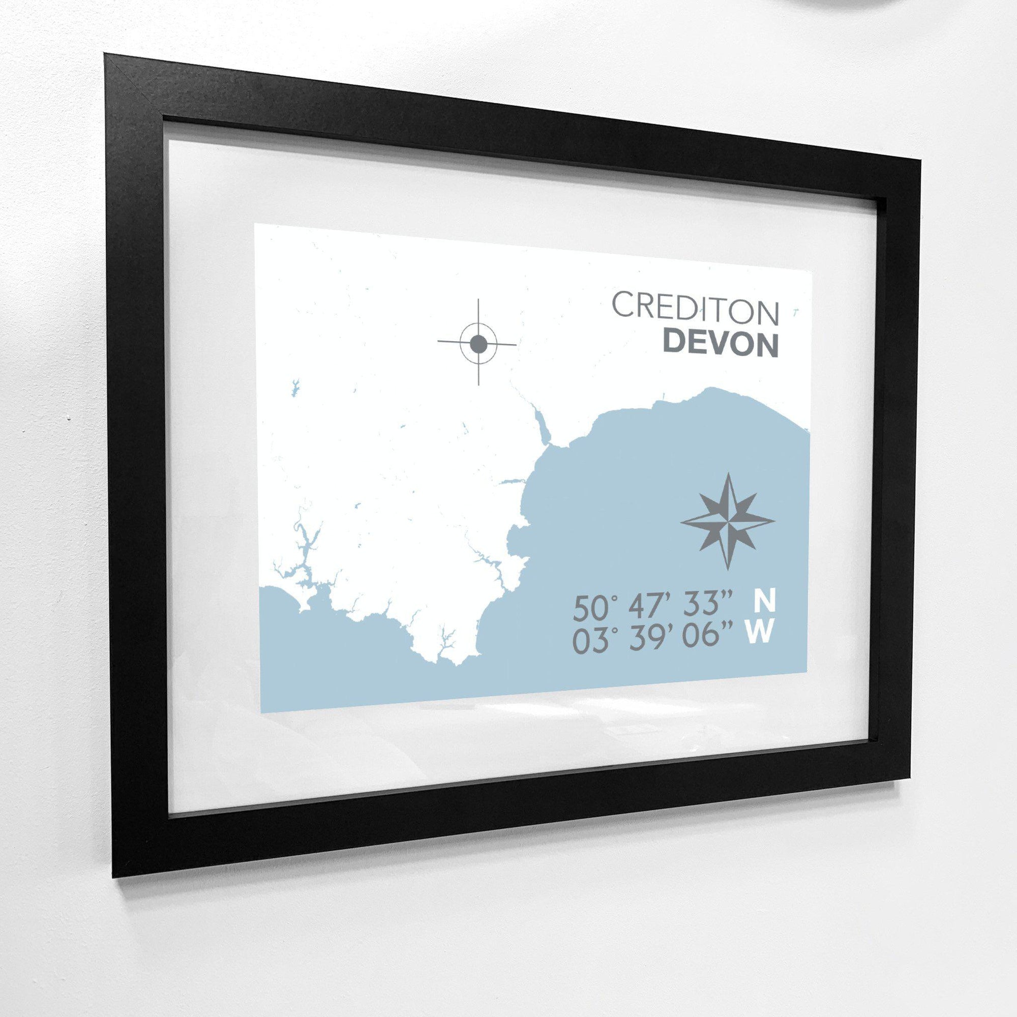 Crediton Coastal Map Print-SeaKisses