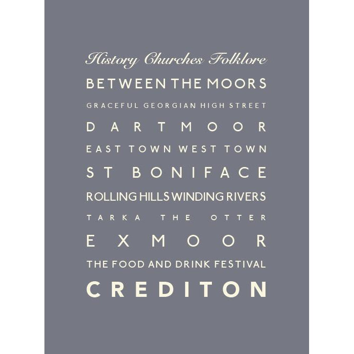 Crediton Typographic Print-SeaKisses